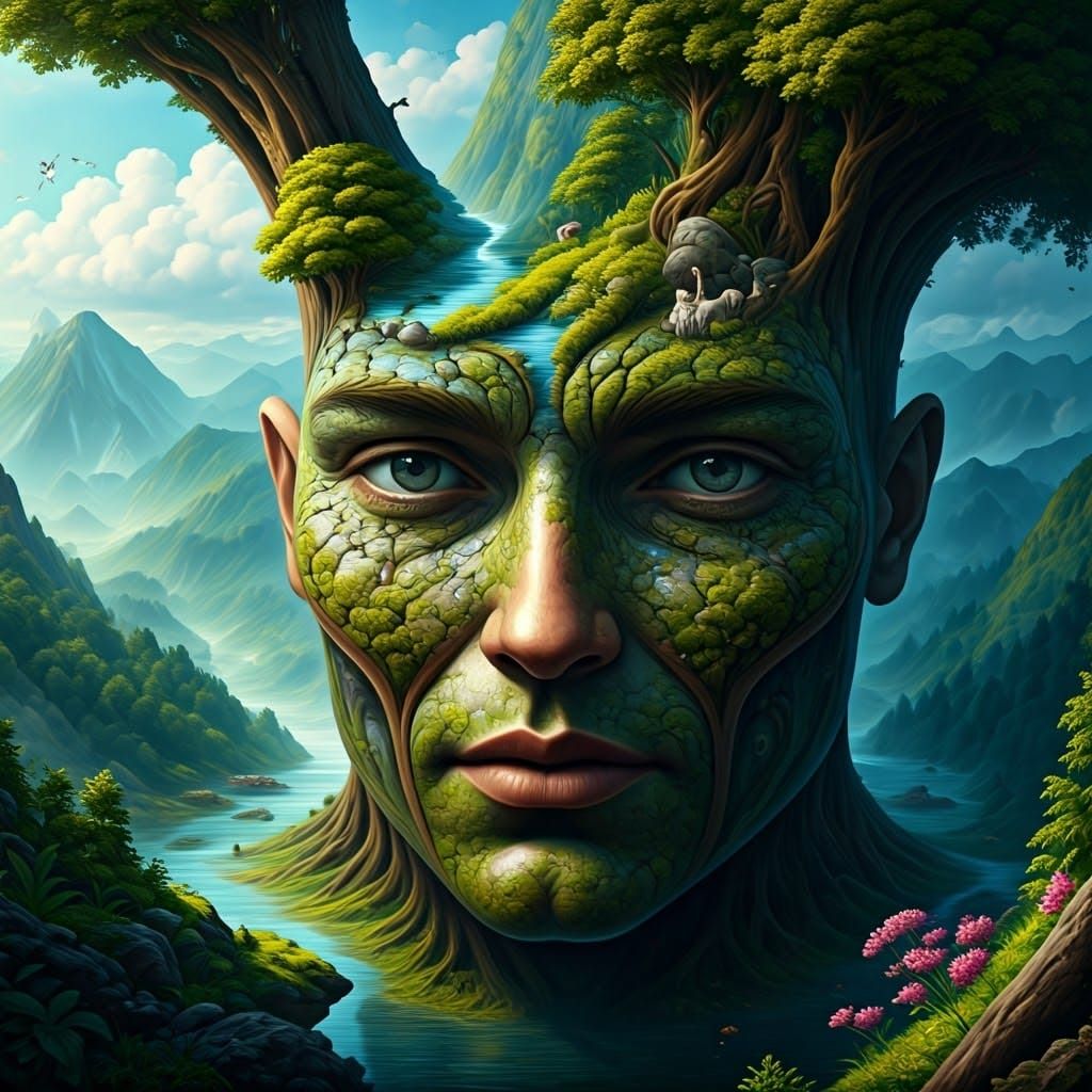 Optical Illusion: A Hidden Face in Nature