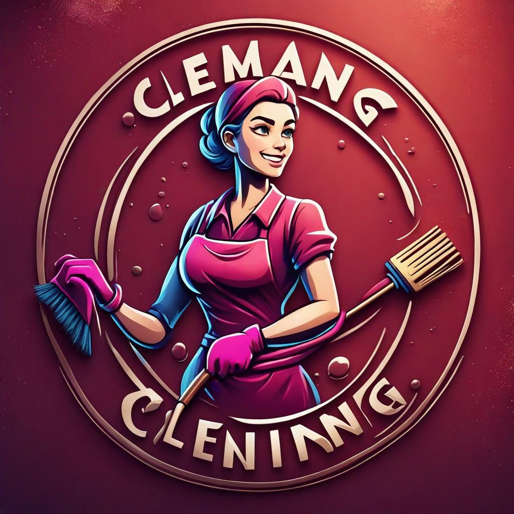 Cleaning Company Logo: Detailed Matte Painting in 8K
