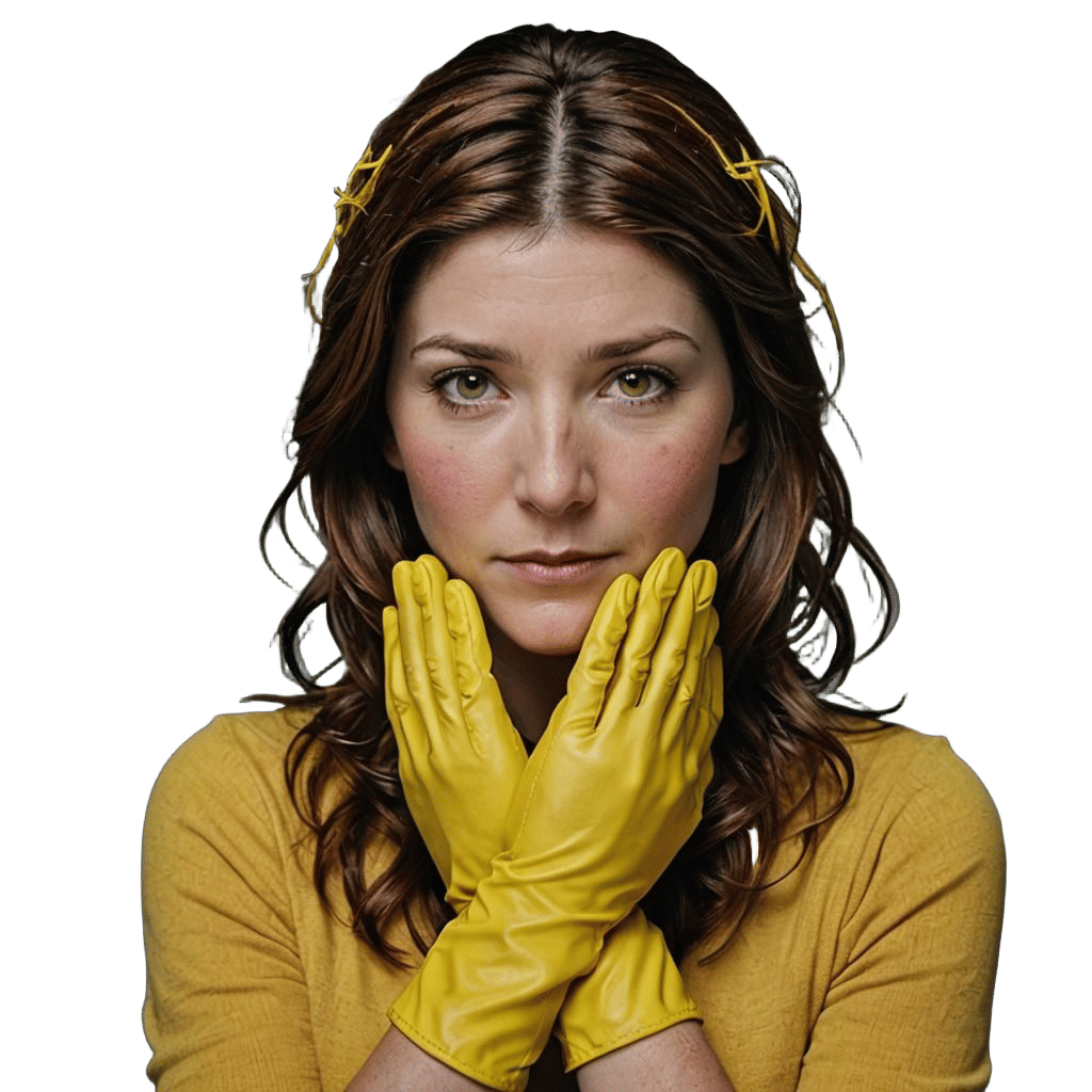 Professional Portrait of Woman in Rubber Gloves