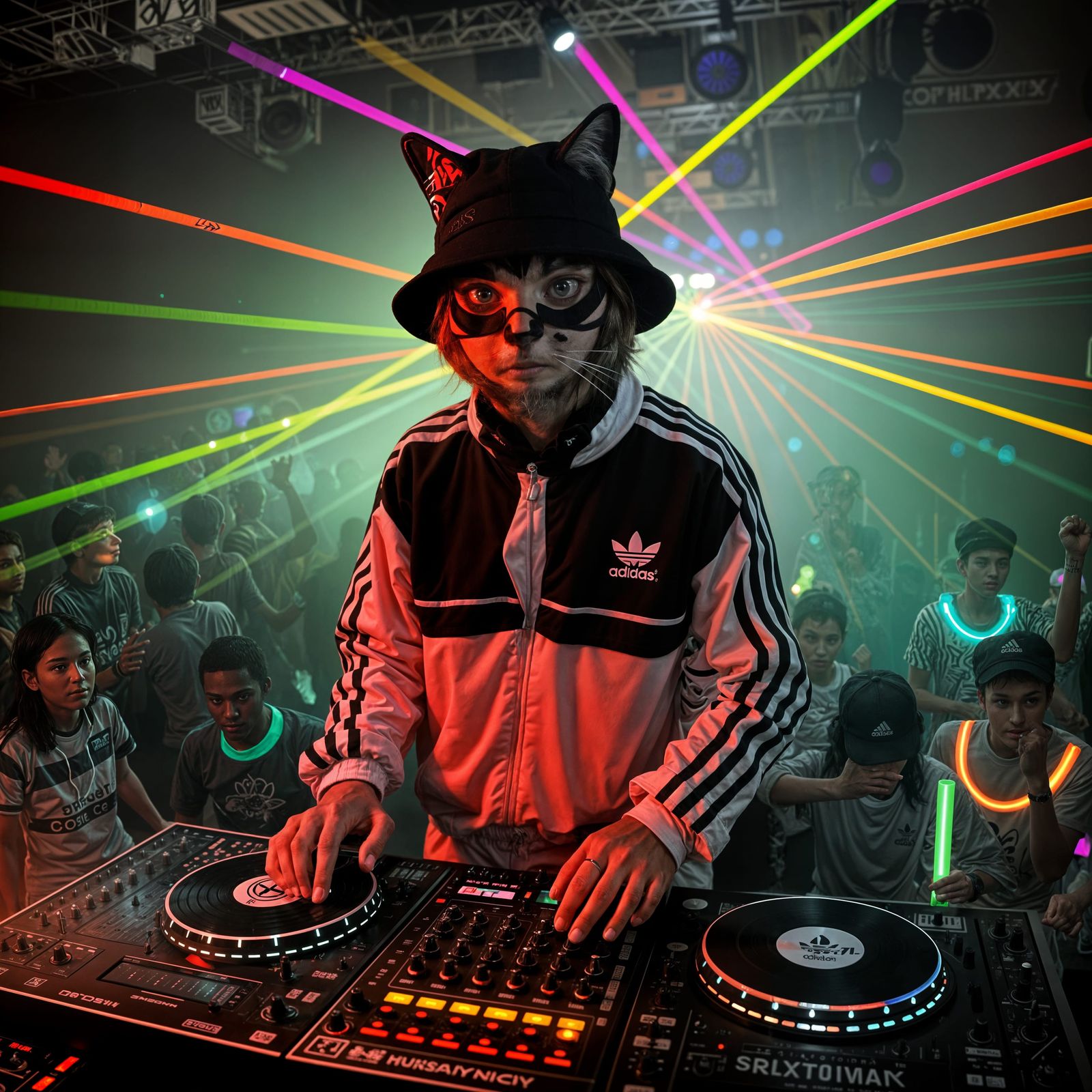 Gen X Cat DJ at 90s Rave