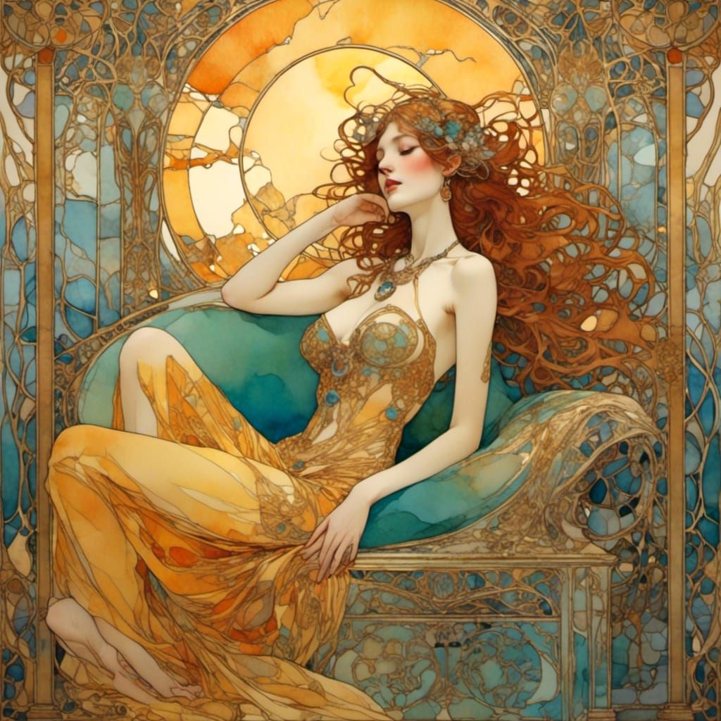 Majestic Sultan in Opulent Art Nouveau Palace