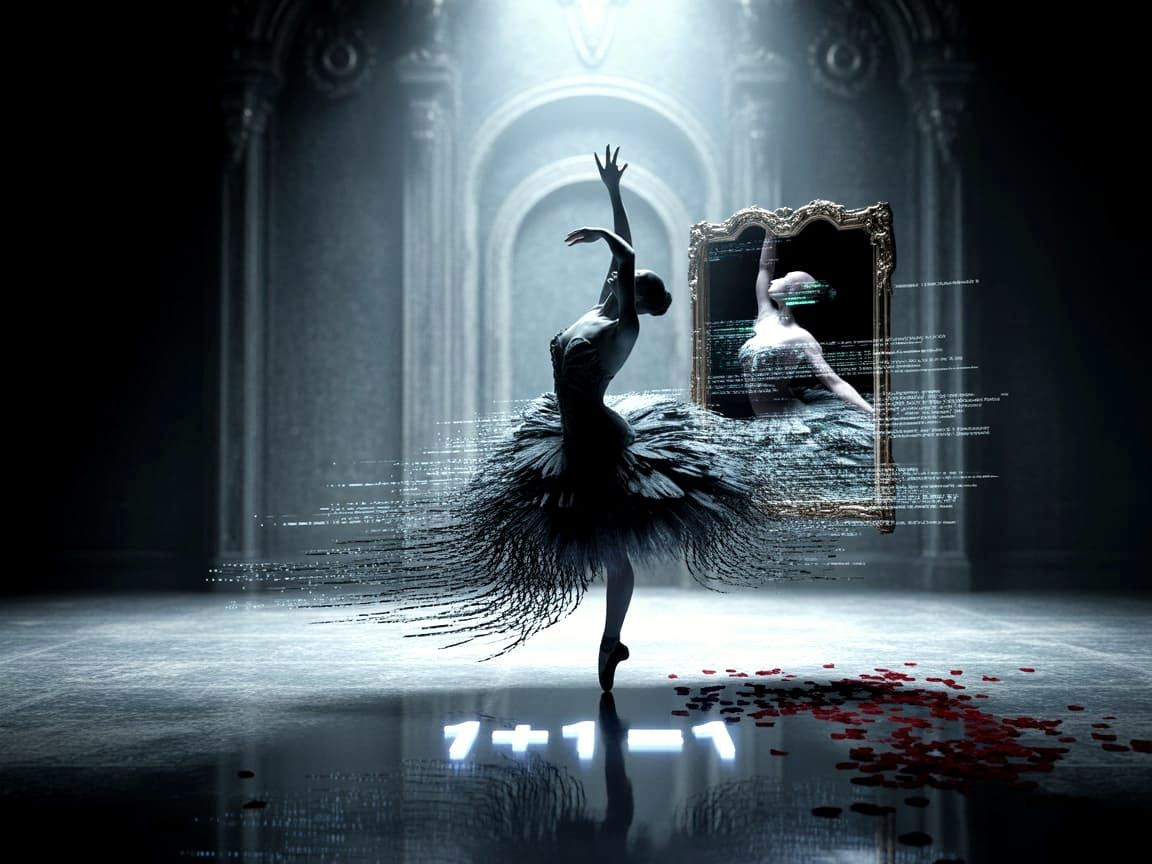 Black Swan Dancer's Digital Metamorphosis in Cyber Baroque S...