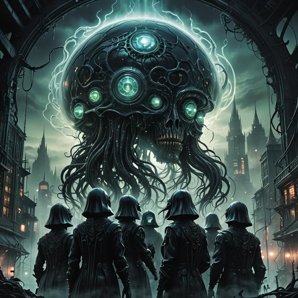 Witches and Brain in Glass: Dark Sci-Fi Art