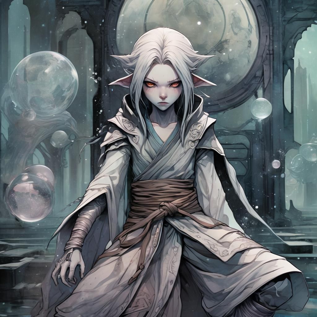 16k, ink-wash art style by Terry Bradley, full body portrait...