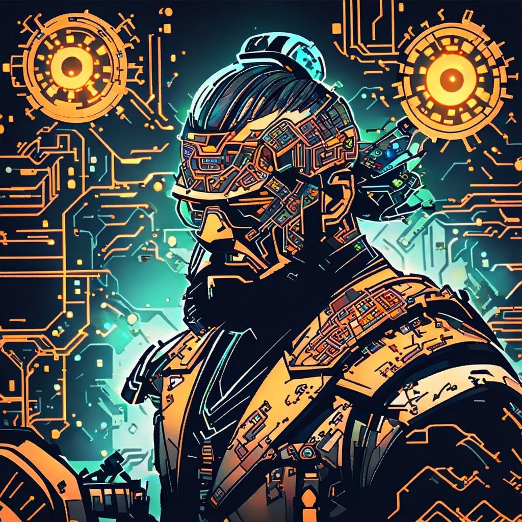 Viking Cyborg Warrior Wields Mechanized Battering Ram