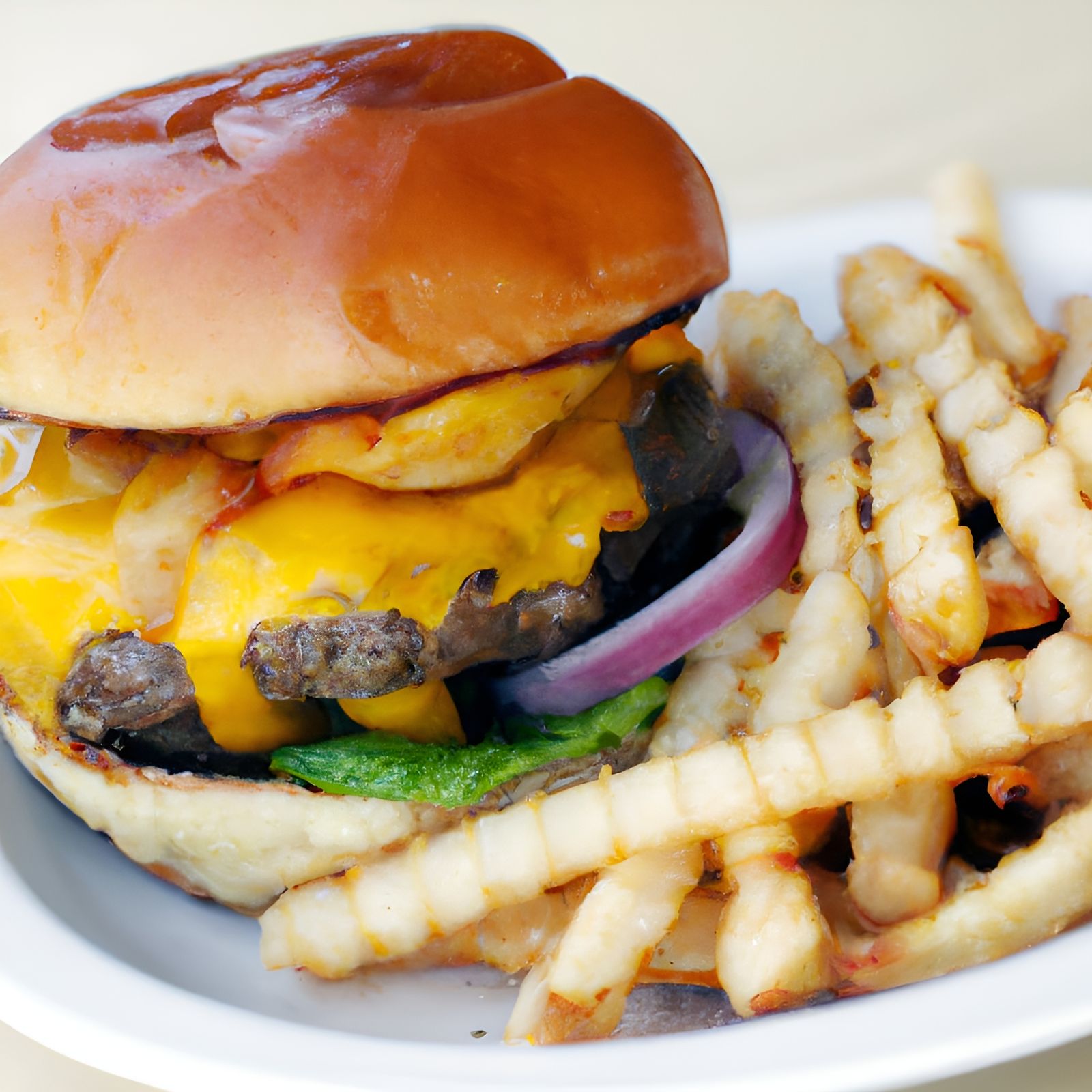 Cheeseburger and Fries: An AI Interpretation