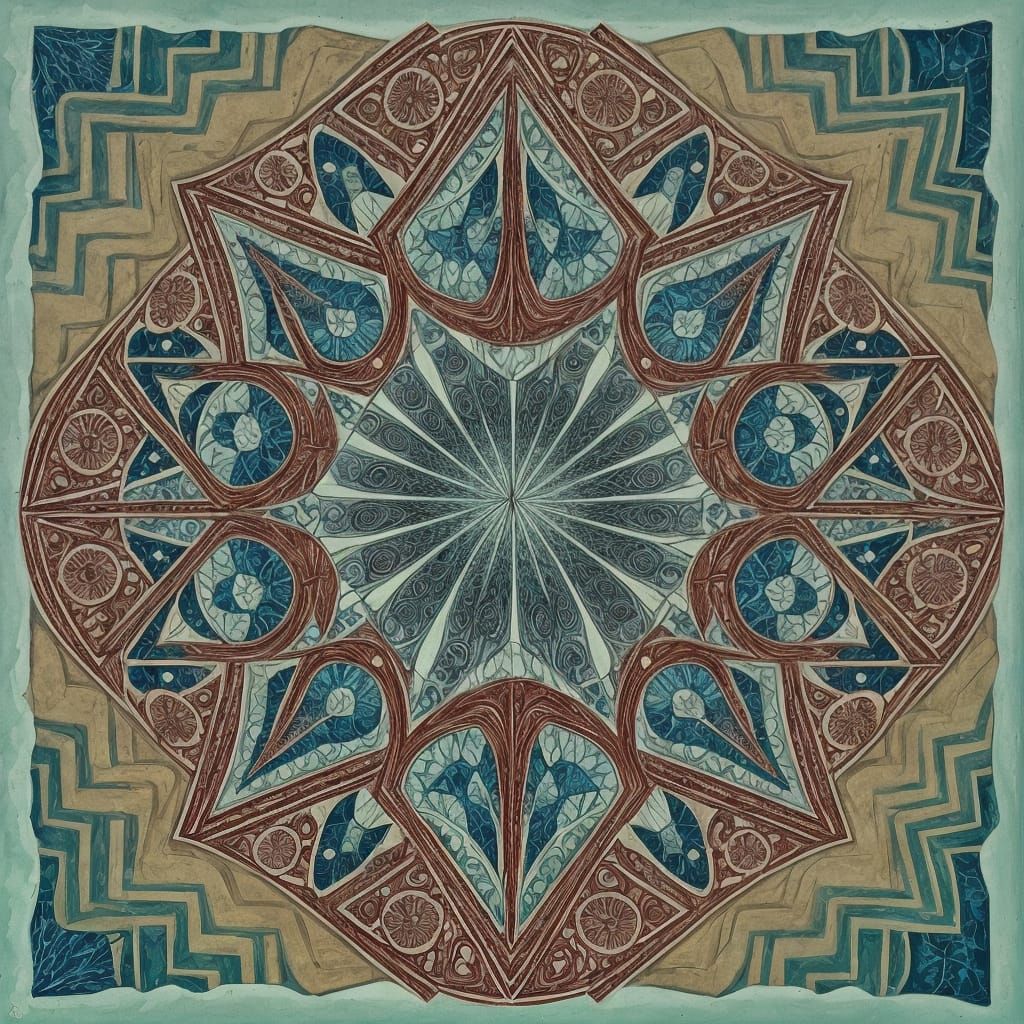 Geometric Face in Grotesquecore Shibori Aesthetic