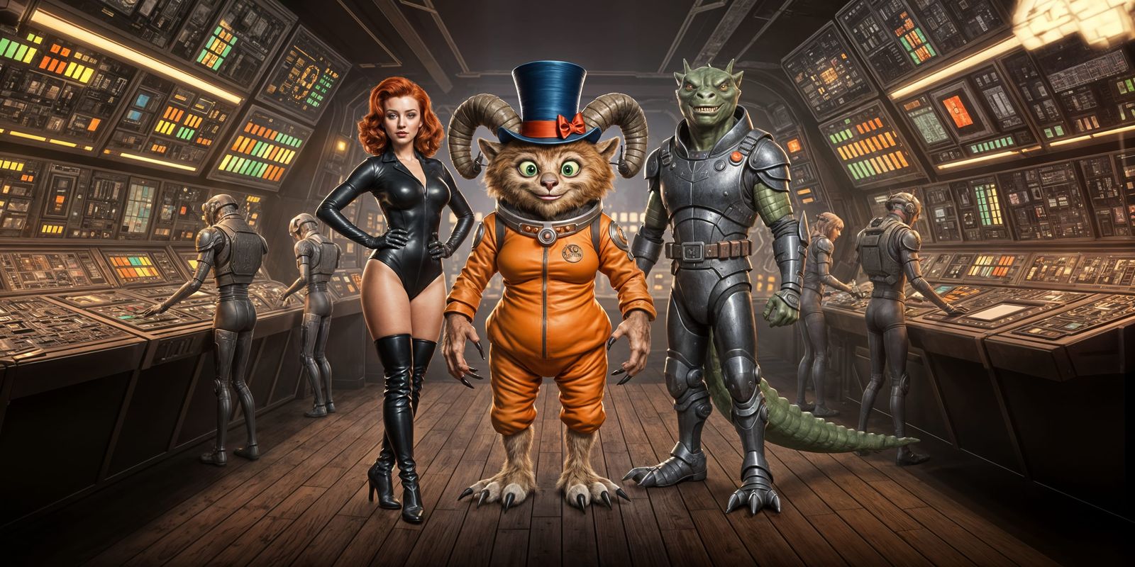 Whimsical Sci-Fi Portrait: Woman, Wild Thing, Alien