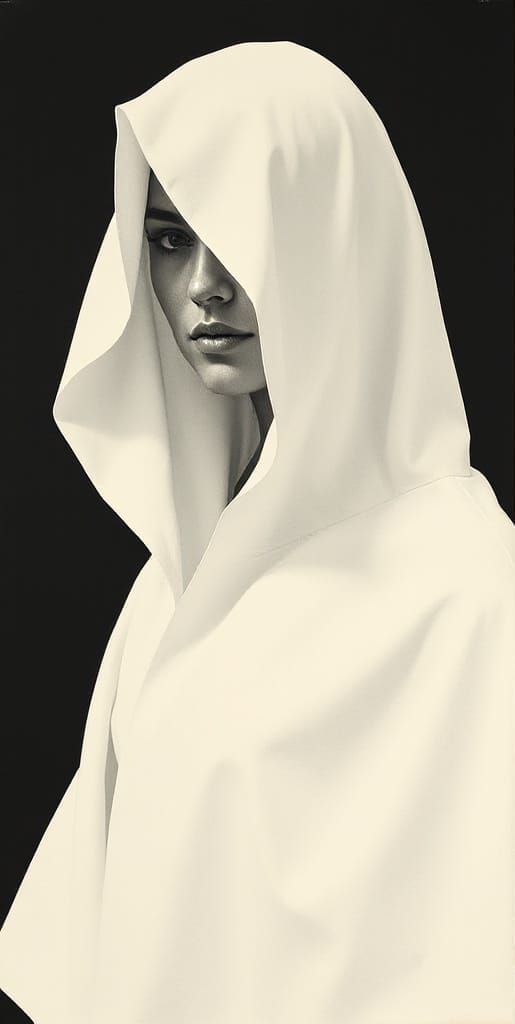 Visual Duality: Cloaked Figures in Stark Contrast