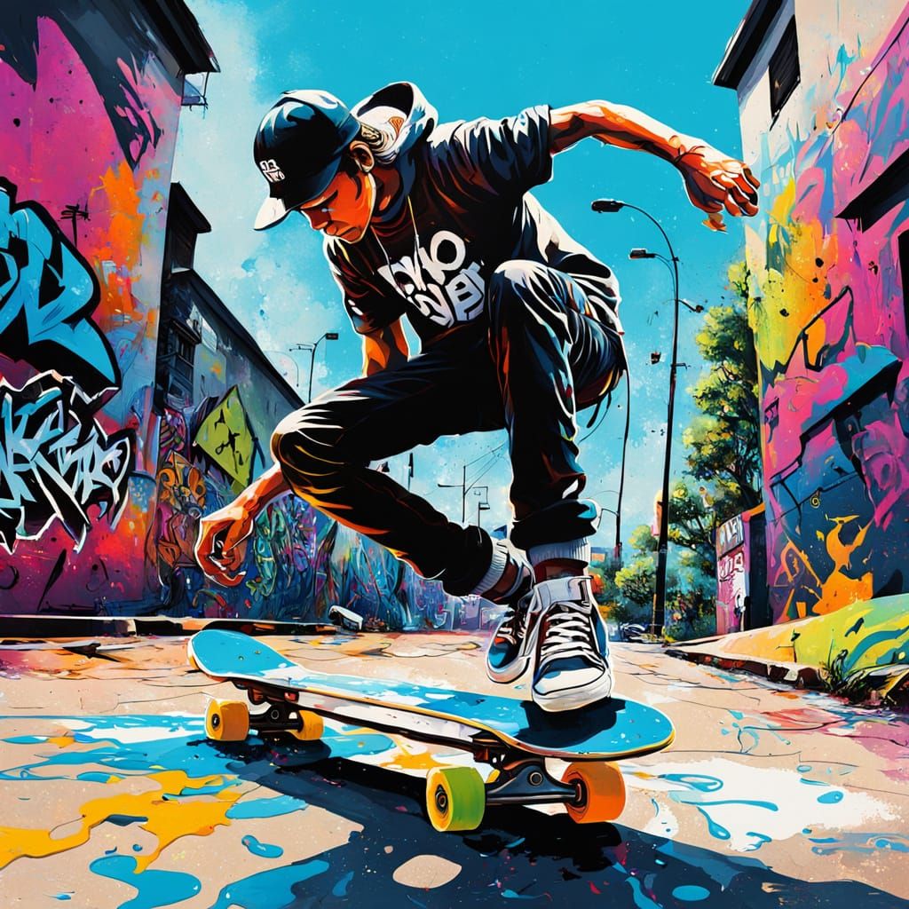 Vibrant Street Art Scene in Skater Haven