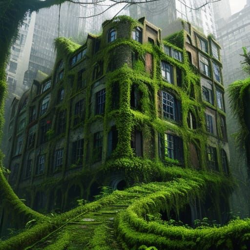 Abandoned Metropolis Reclaimed by Nature