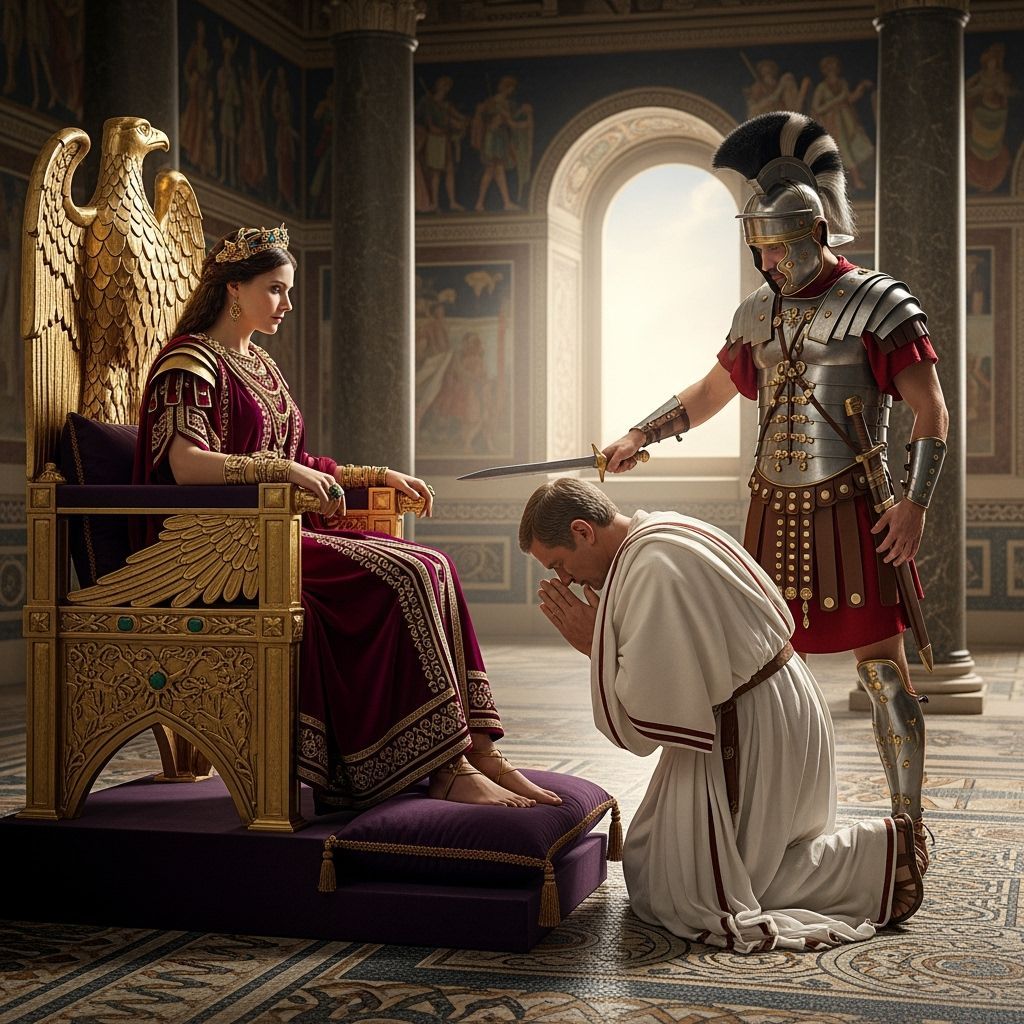 Empress Messalina on Eagle Throne in Roman Palace