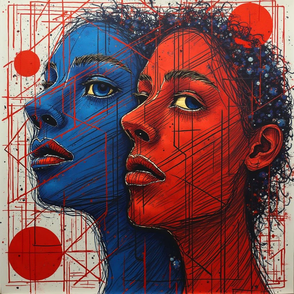 Vibrant Geometric Abstraction in High Contrast, 8K Resolutio...