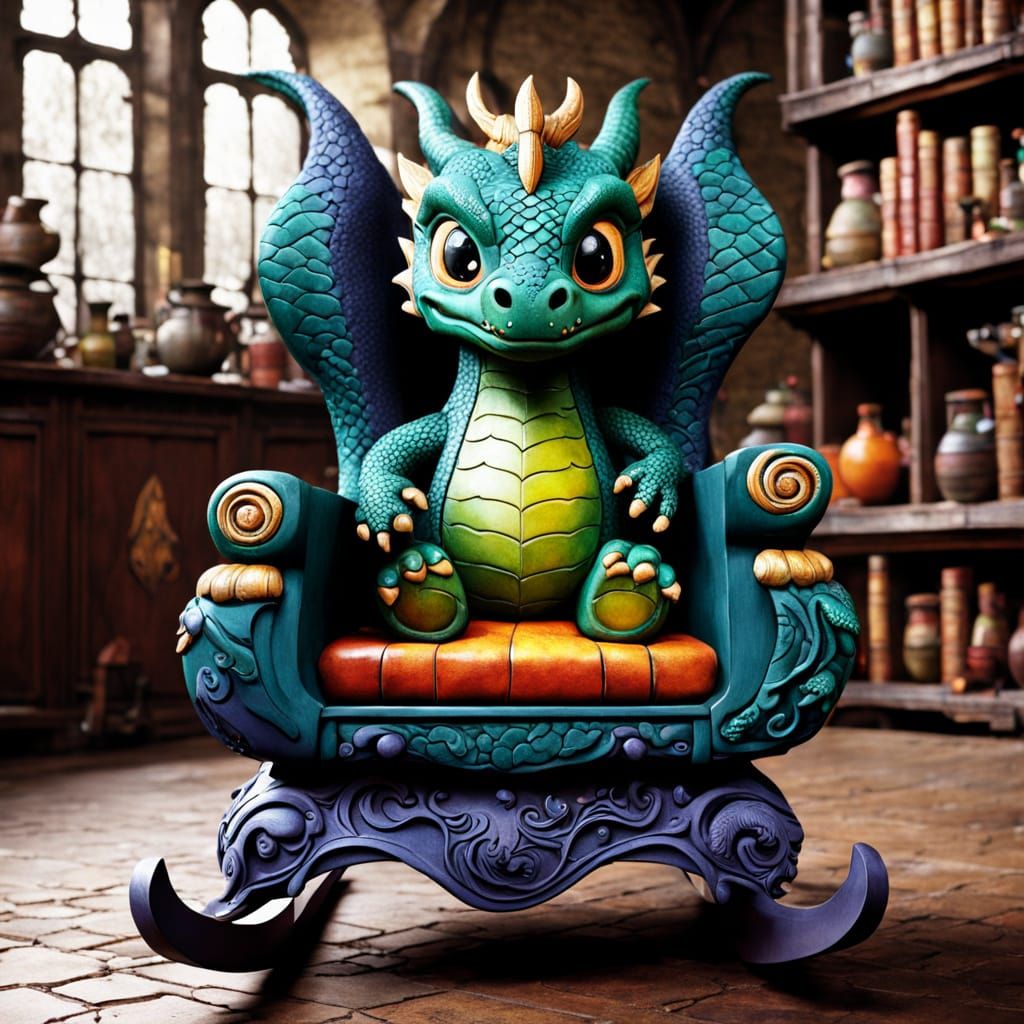 Dragon Rocking Chair in Potions Classroom