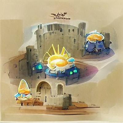 Castle Bathed in Sunshine Rays: Concept Art