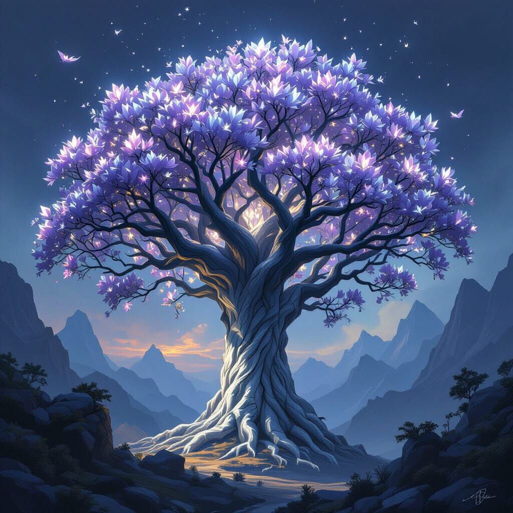 Skyblossom Trees: Dark Fantasy Concept Art