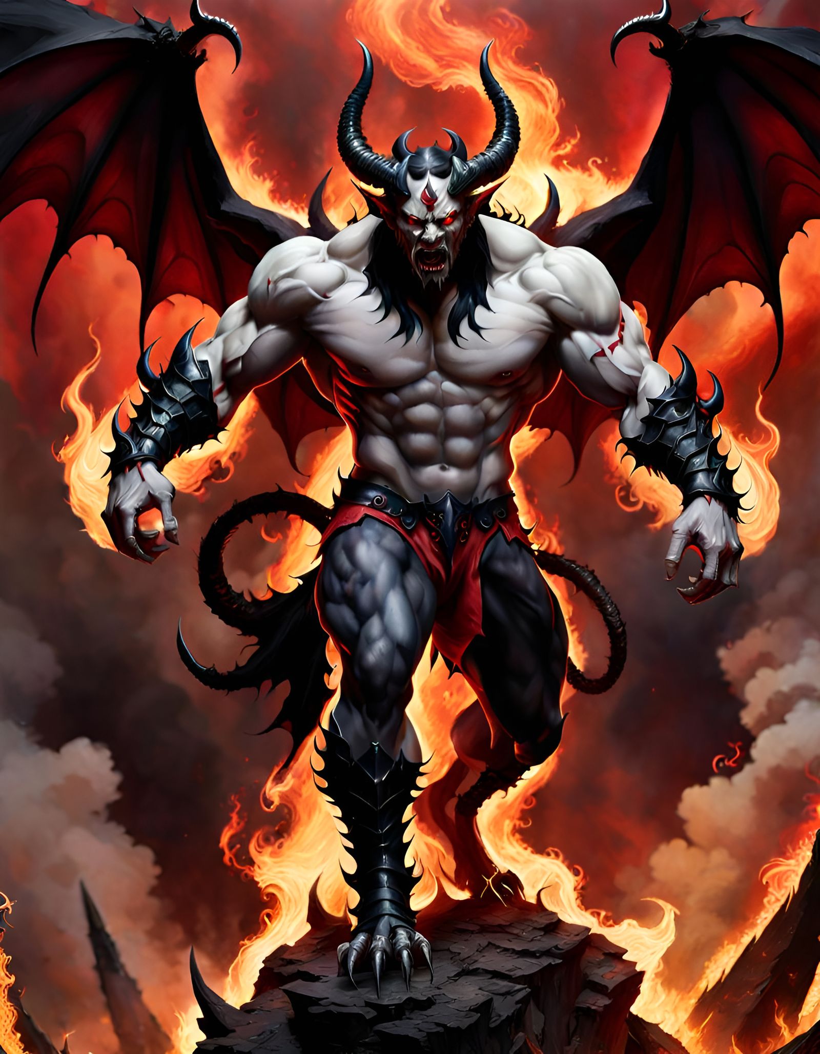 Fearsome Demon Self-Destructs in Hyperrealistic Portrait