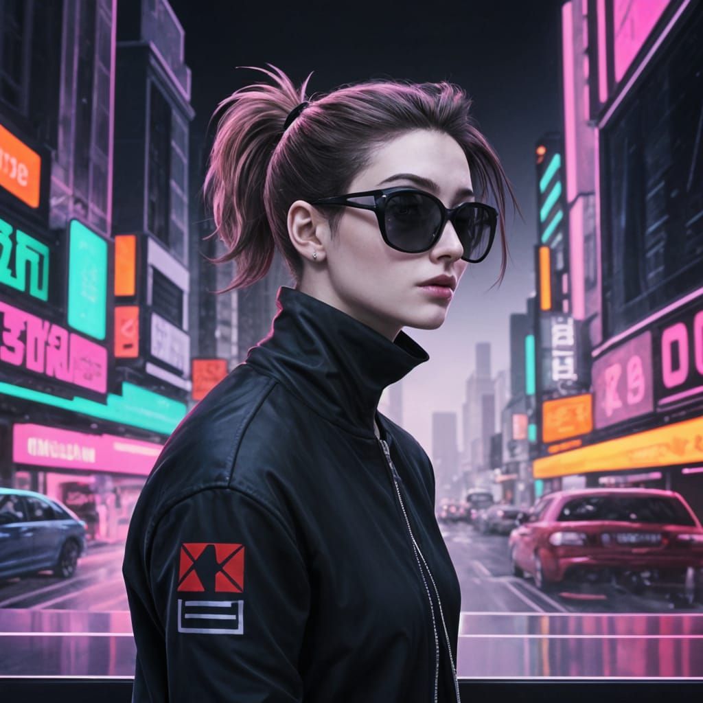 Tomboy Hacker with Shades and Ponytail