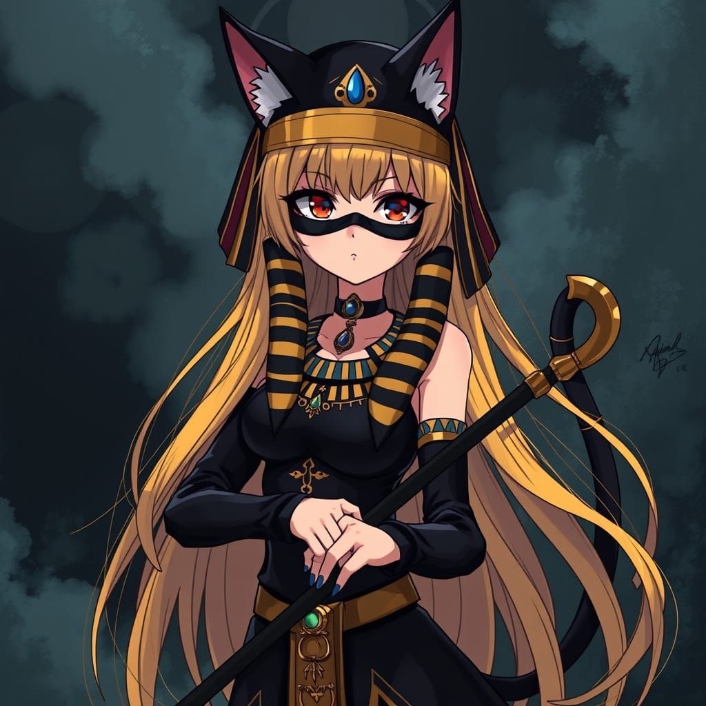 Mystical Anime Goddess Ensnared by a Majestic Purple Butterf...