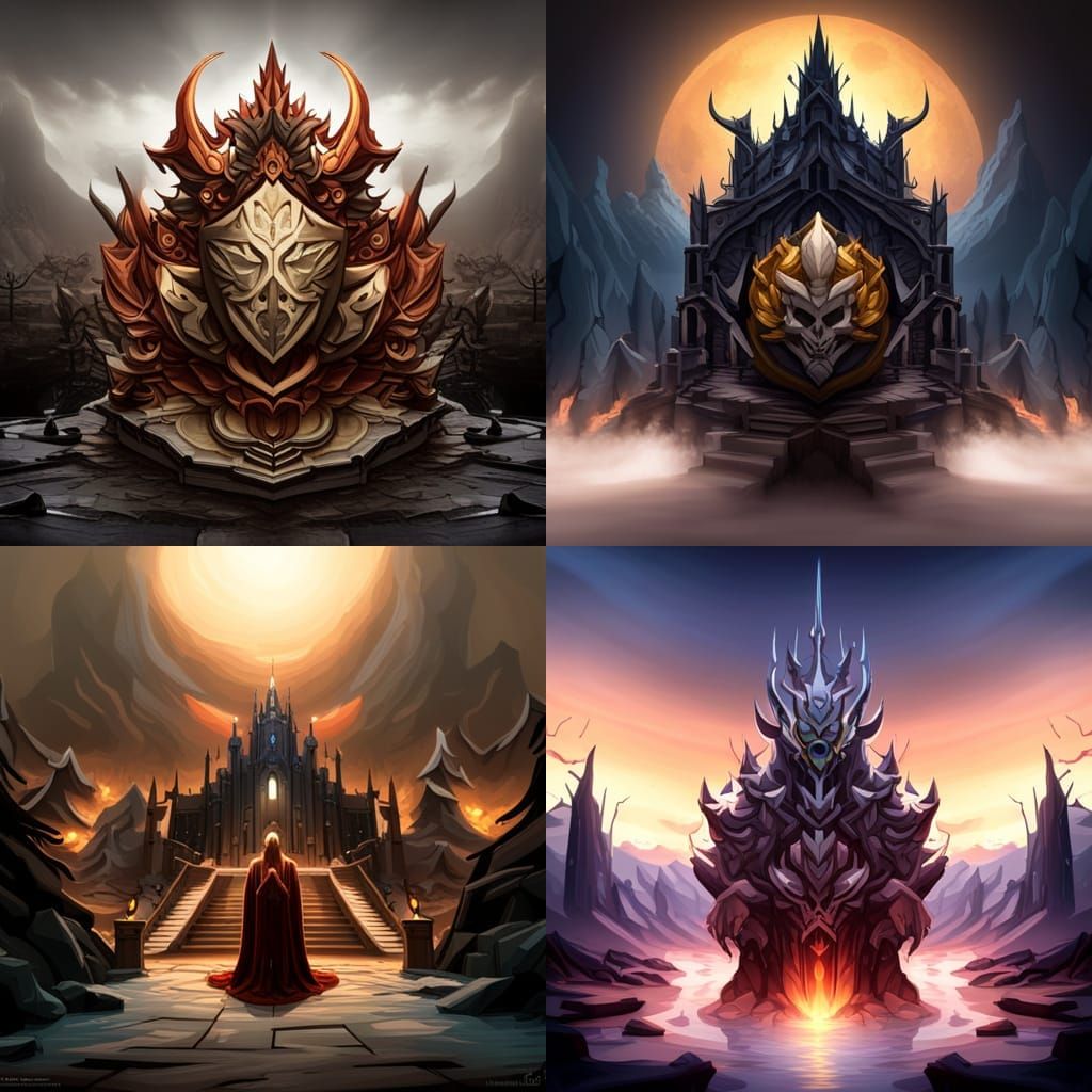 Demon of Death Family Crest: Detailed Matte Painting