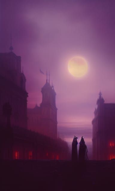 Apocalyptic Procession in Ruined City, Sinister Ambiance