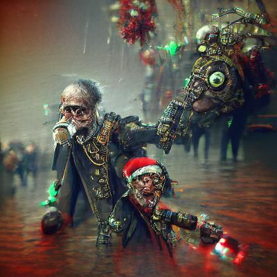 Steampunk Zombie Santa Claus in 8K Resolution