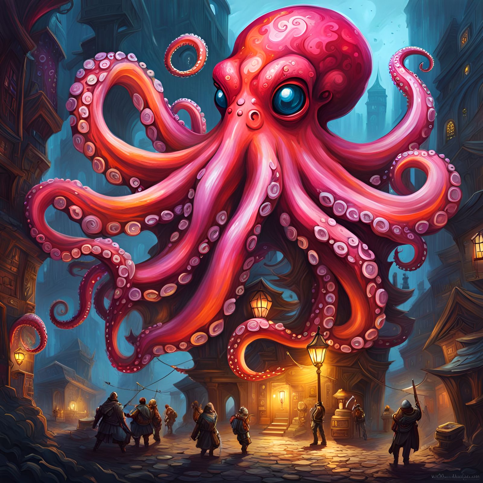 Octopus DM in Colorful Graffiti Art