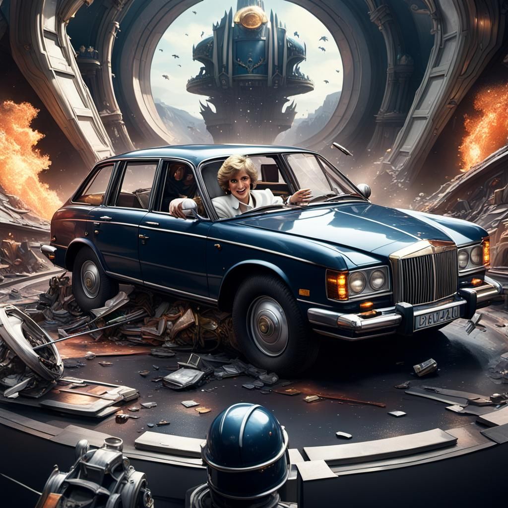 Princess Diana Car Crash: Detailed Matte Painting