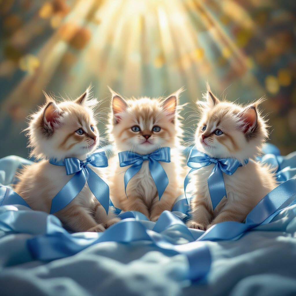 Ragdoll Kittens Play in Sparkling Sunbeams