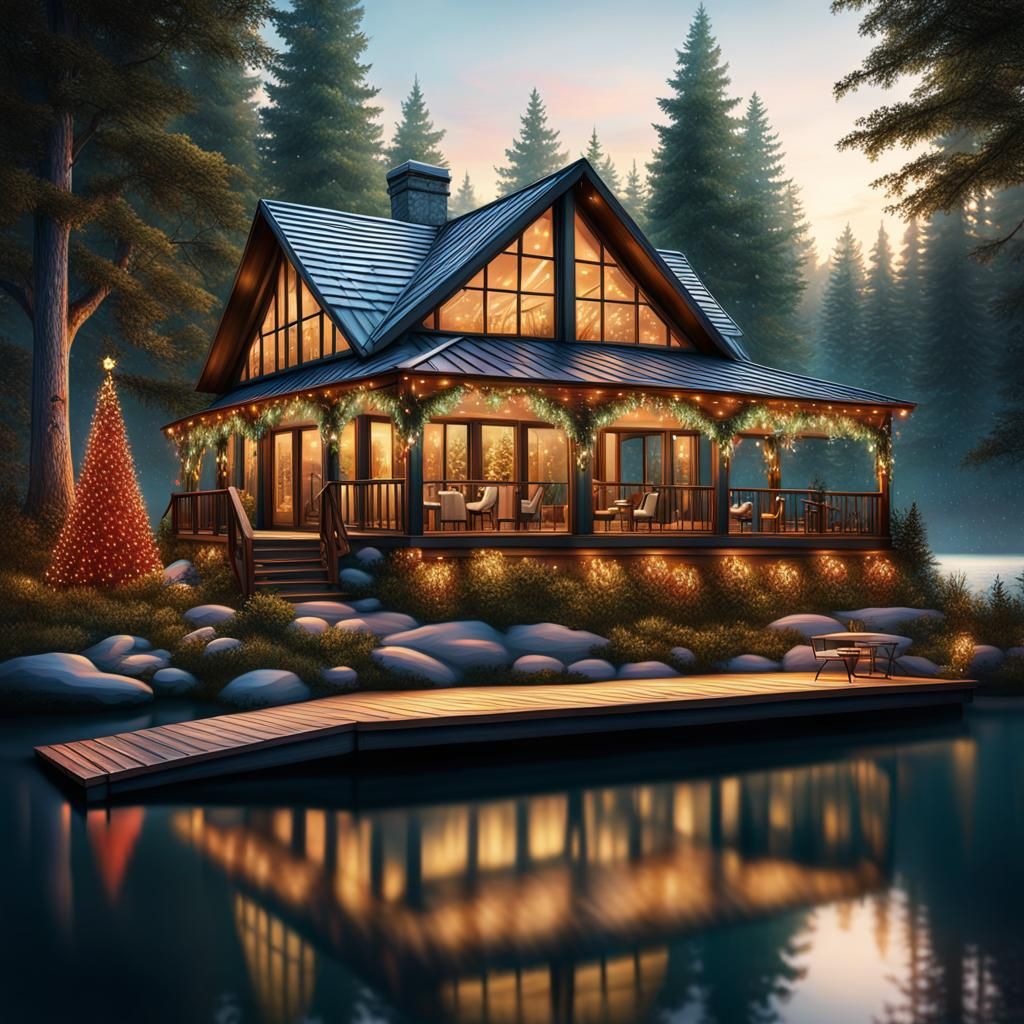 a  serene house on Christmas night