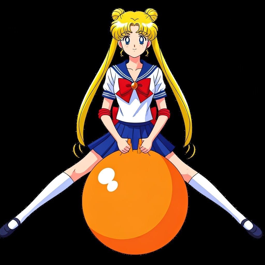 Minako Aino Bouncing on Hopper Ball, Anime Style