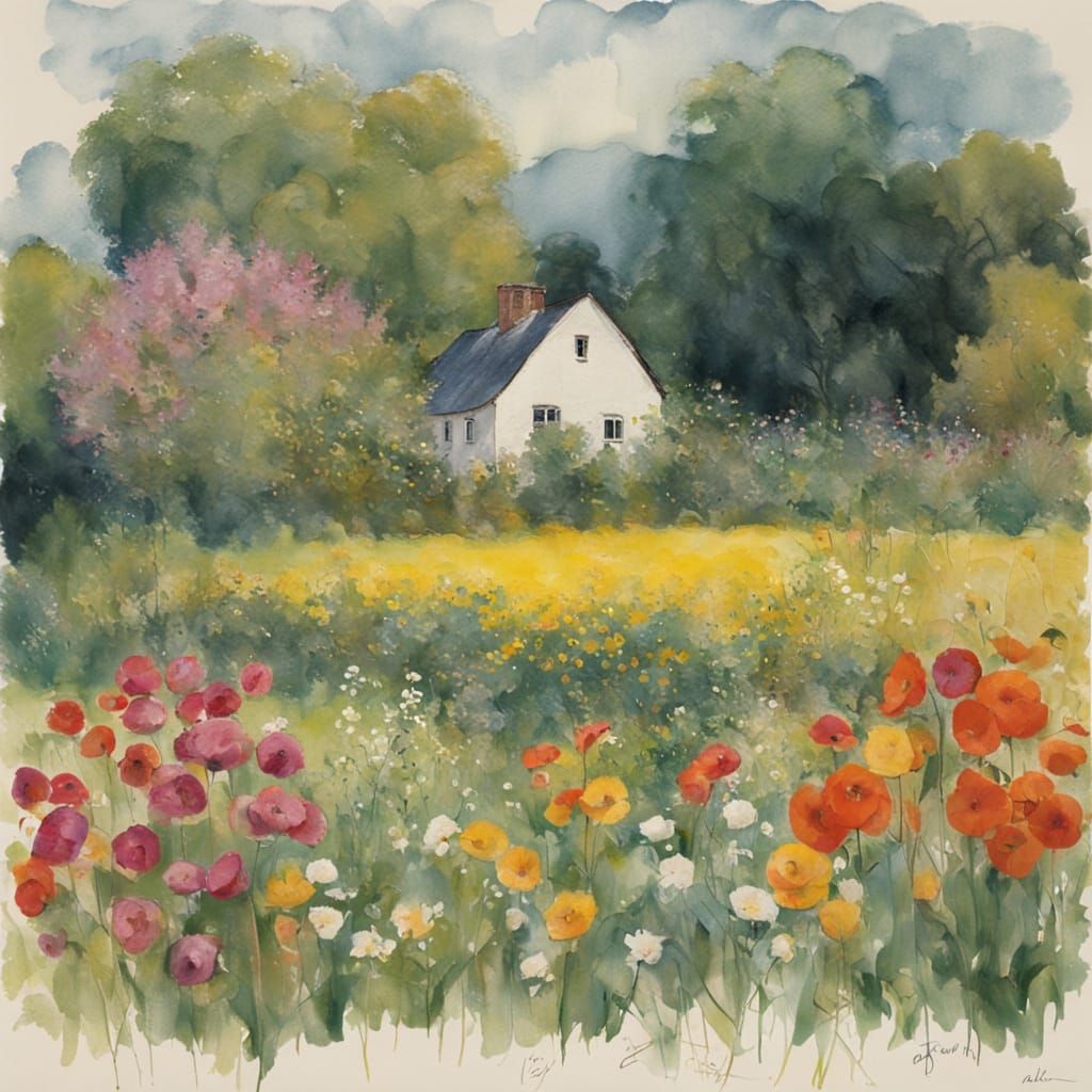 Vibrant Abstract Landscape in Expressive Style