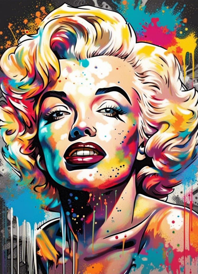 Marilyn Monroe Graffiti Art Comic Book Cover