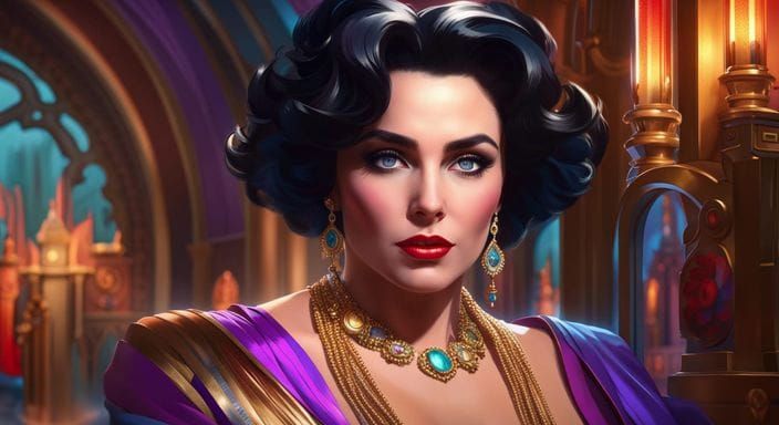 Elizabeth Taylor Portrait in Art Nouveau Style