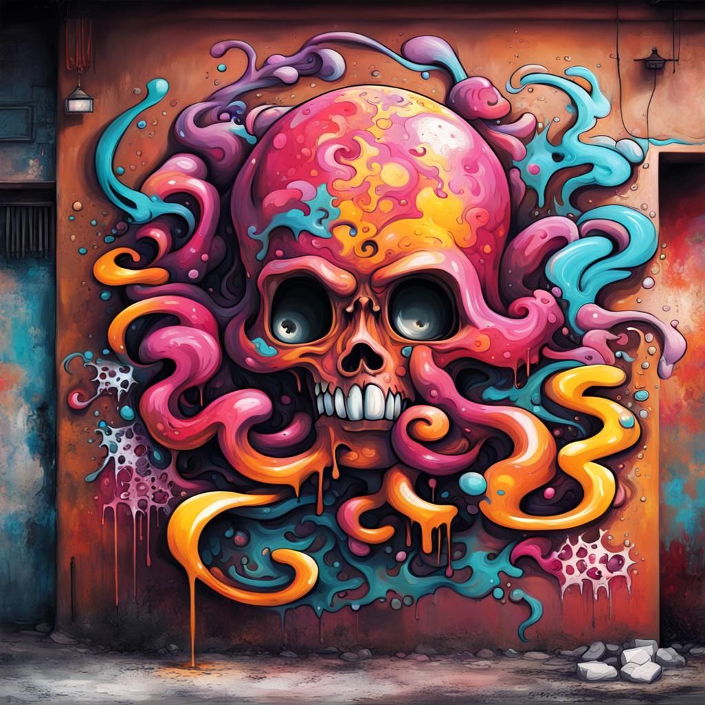 Chinese Mexican Graffiti Art in Street Style