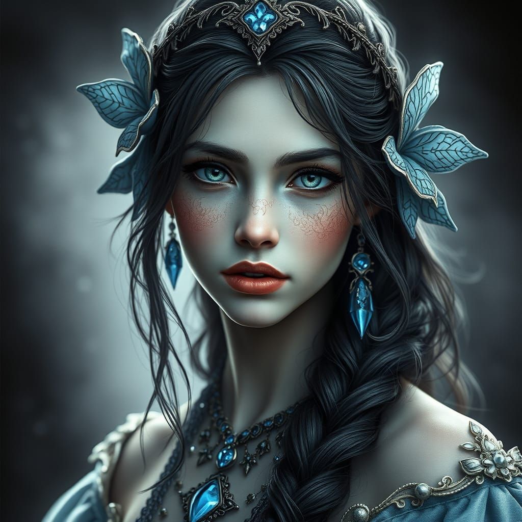 Ethereal Fantasy Princess in Art Nouveau Style