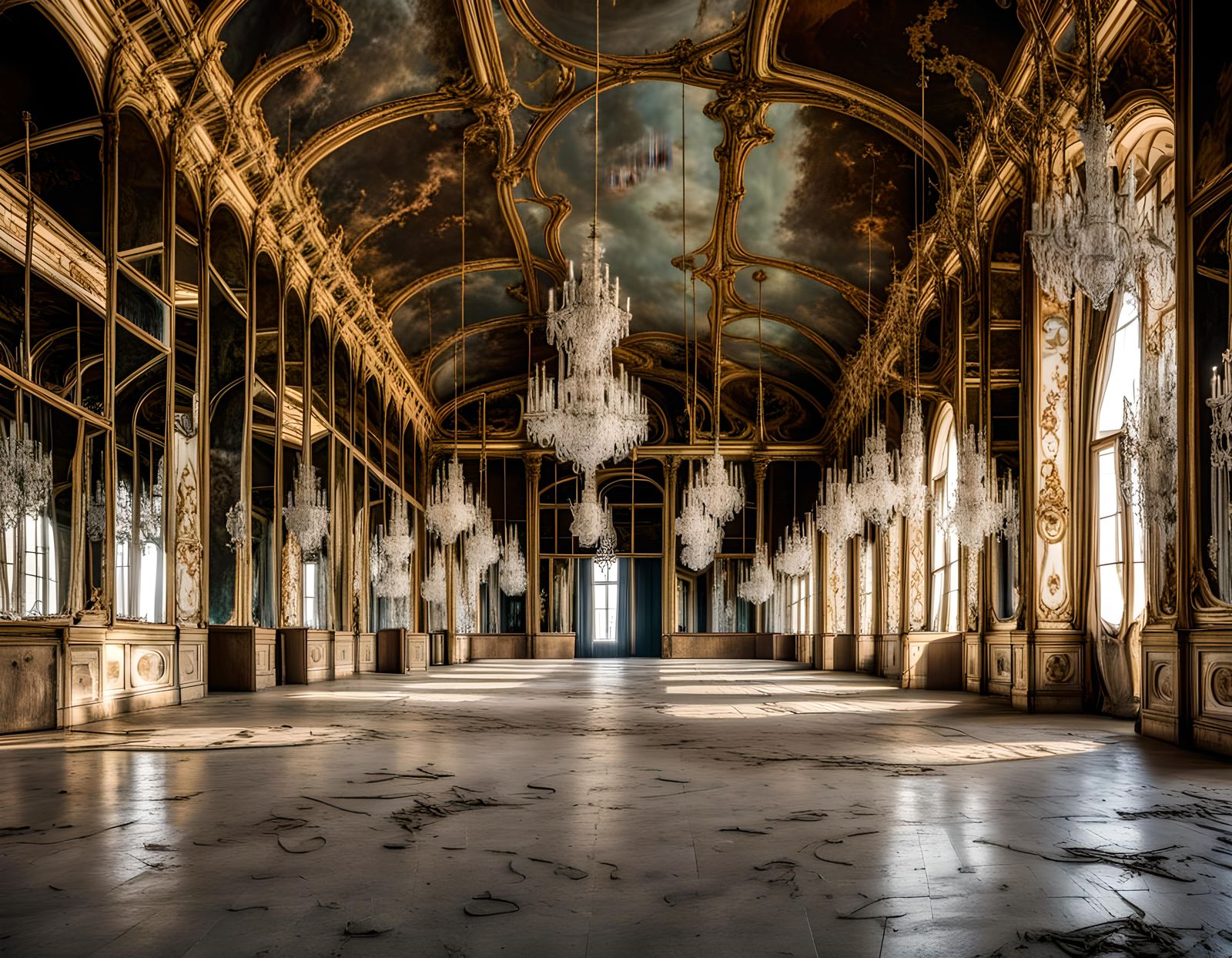 Abandoned Hall of Mirrors Reflecting Lively Past