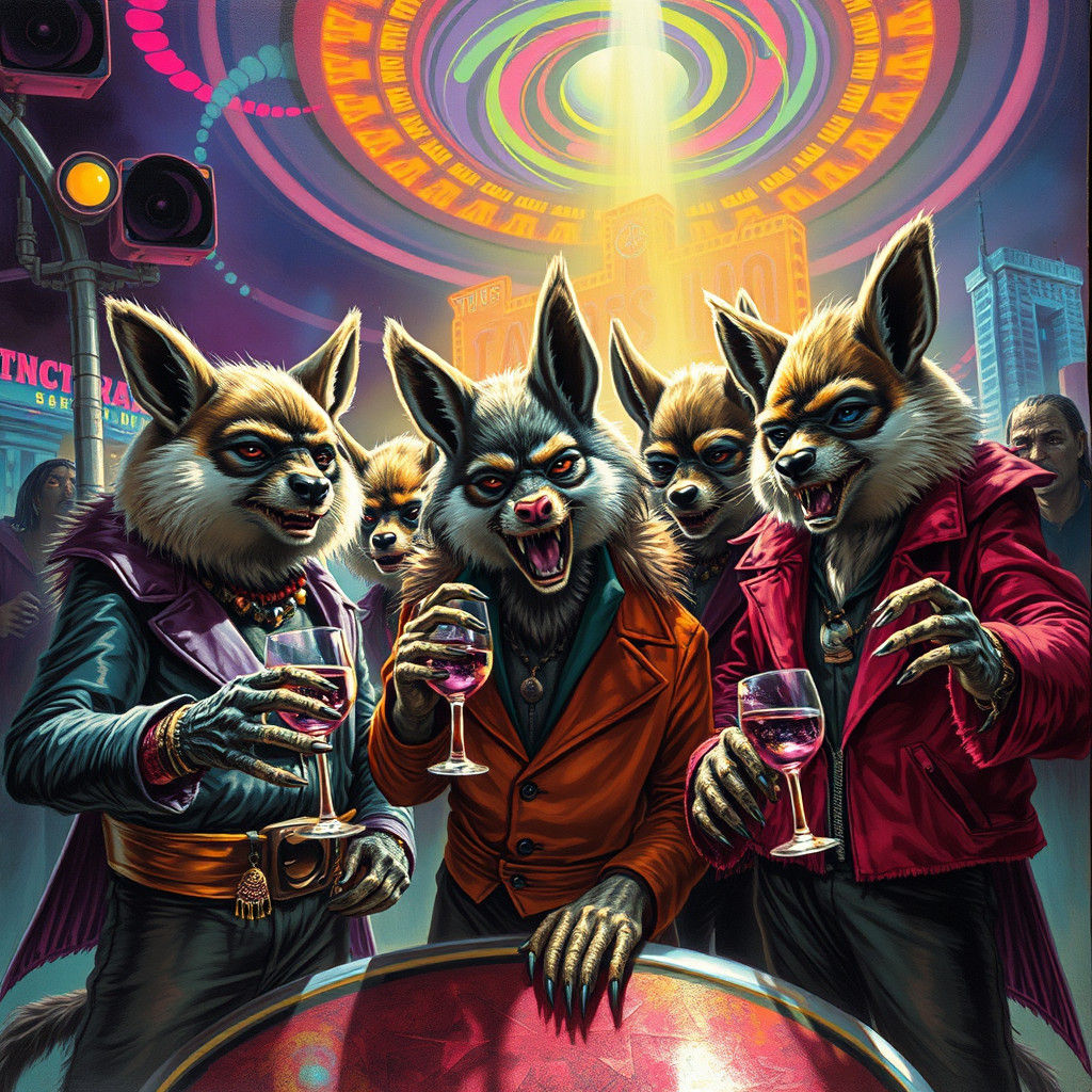 Vegas Wolves Party in Psychedelic Neon