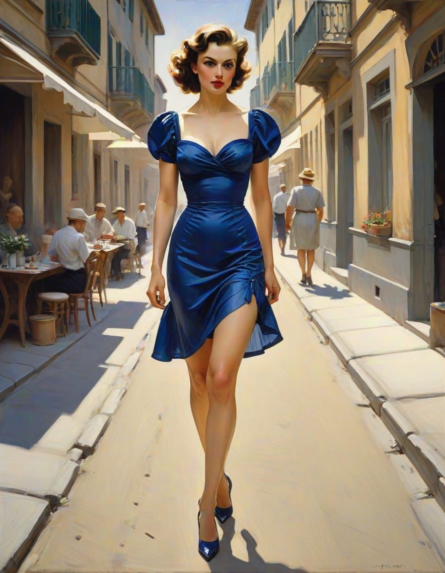 Elegant Woman: Watercolor and Linear Fusion