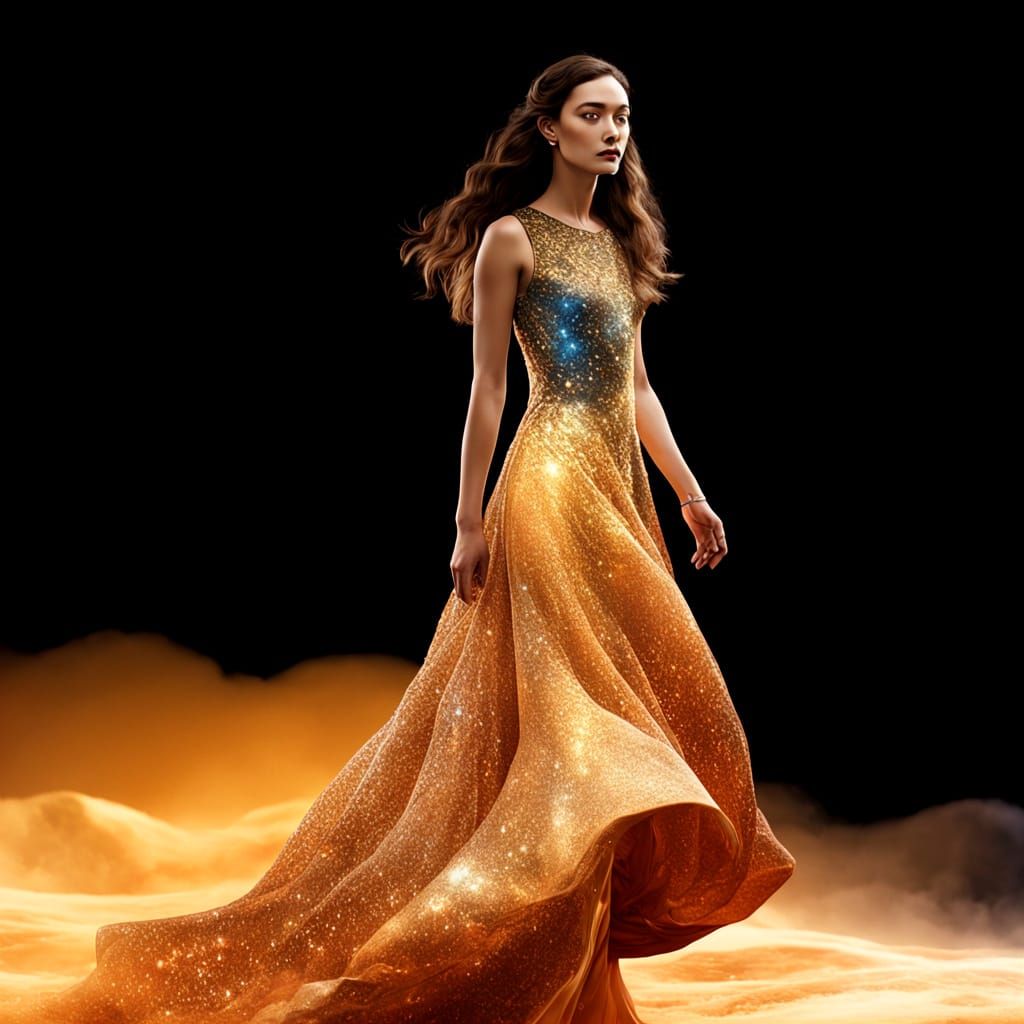 Cosmic Woman in Surrealist Dreamscape