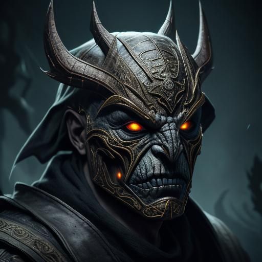 Detailed Halloween Collector Mask with Cinematic Lighting