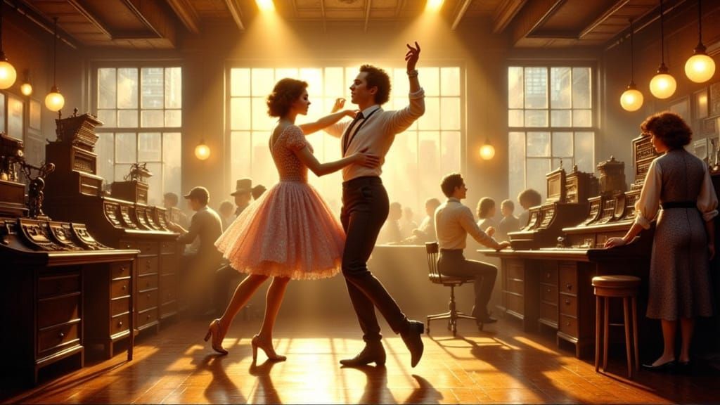 Ella Fitzgerald and Jeff Goldblum Dance in Jazz Club