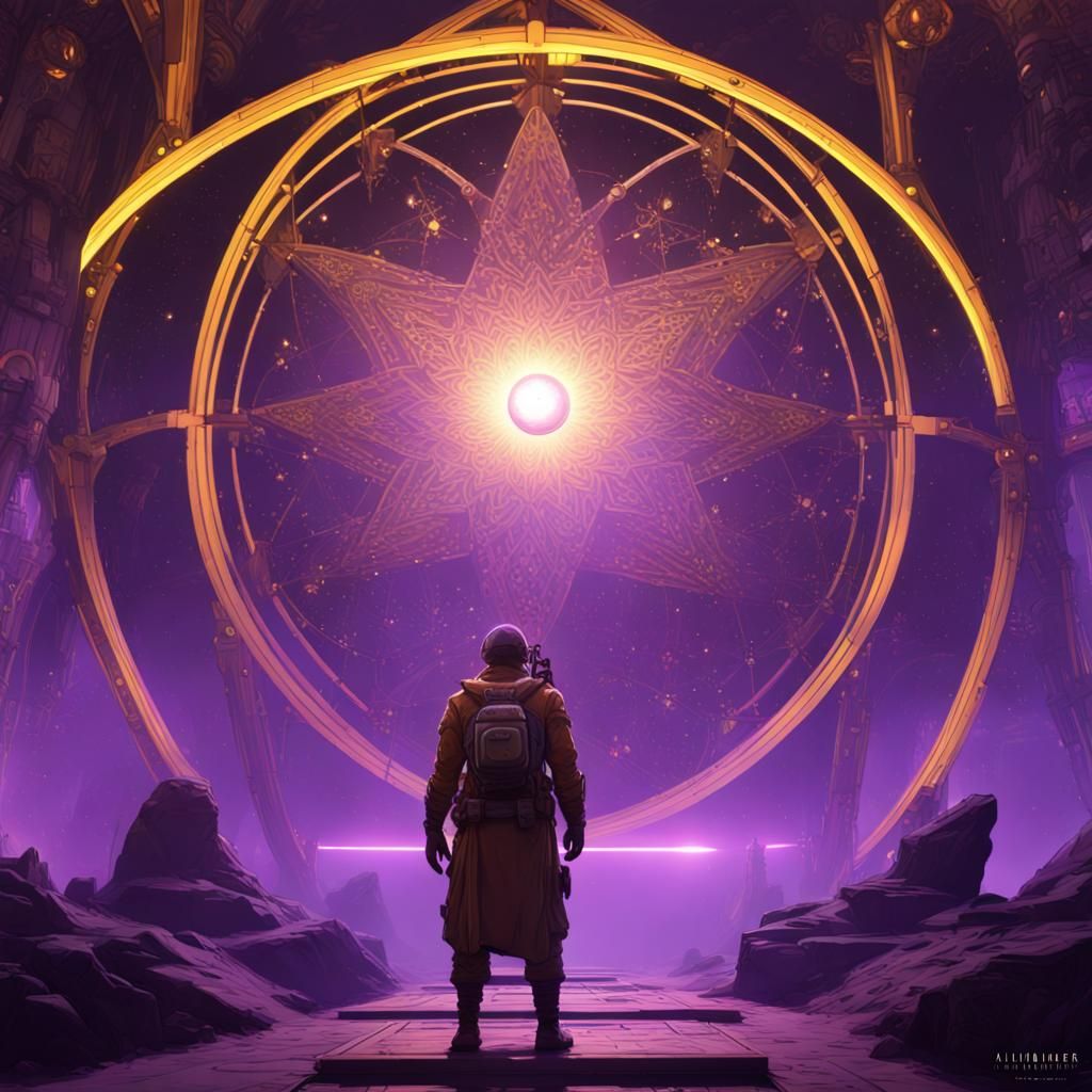 Atomic Stars Guiding in Dark Fantasy Style