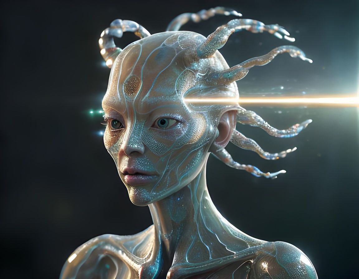 Ethereal Alien Figures in Dreamy Soft Light