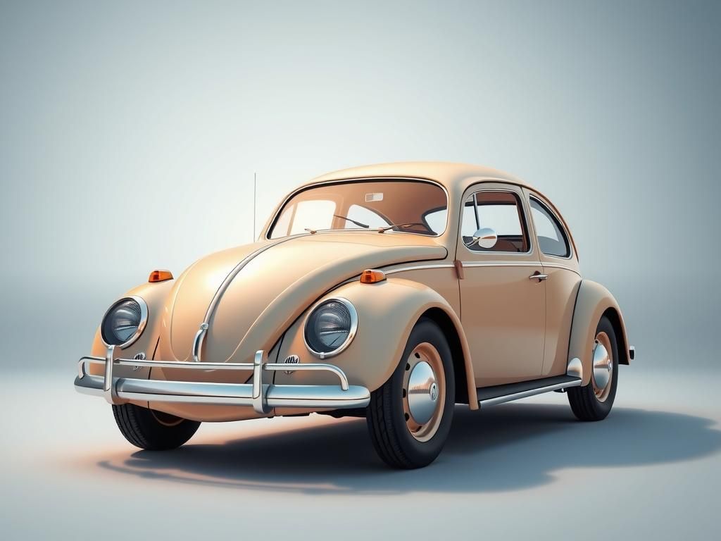 Iconic 1952 VW Beetle in Golden Light