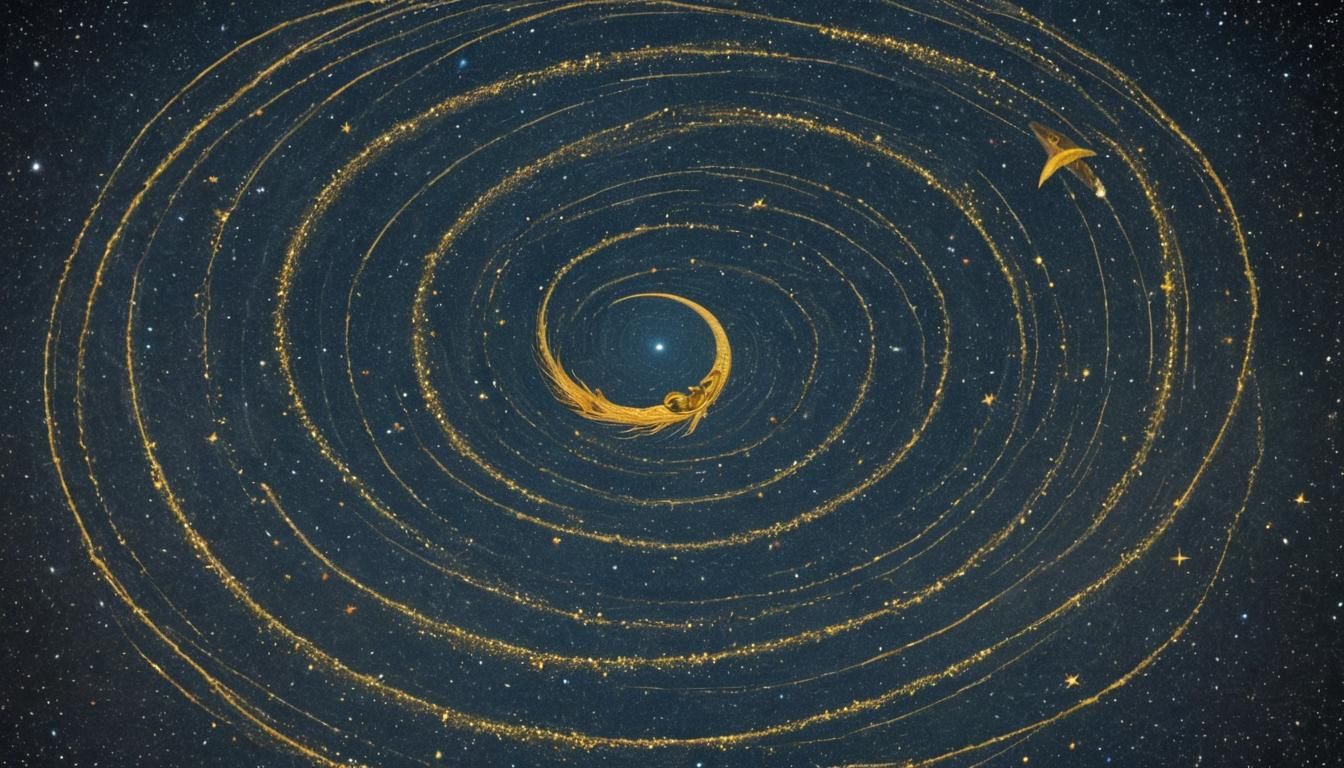 Mystical Crop Circle Phenomenon in Starry Galaxy