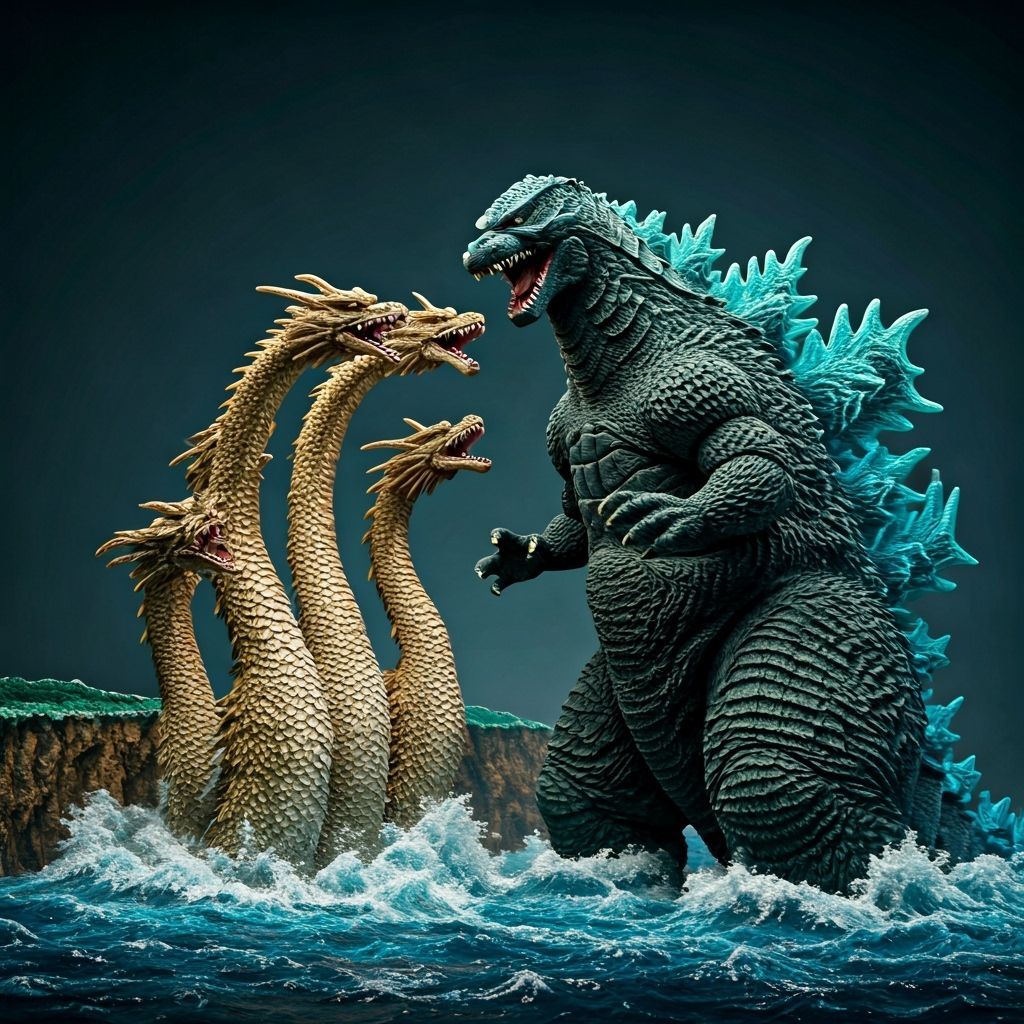 Godzilla vs Ghidorah: Colossal Bead Sculpture in 3D