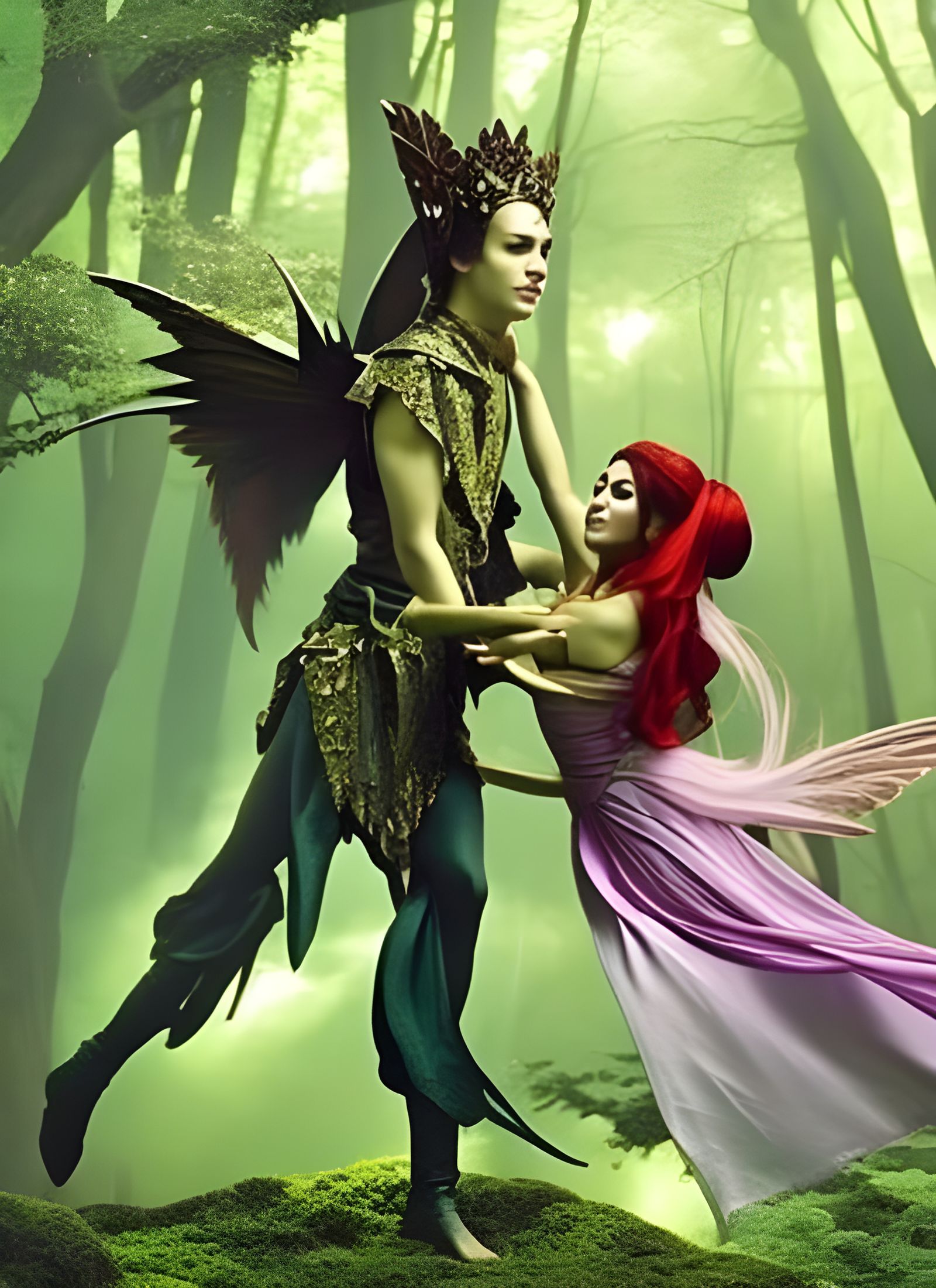 Fairies Dancing in a Magical Forest