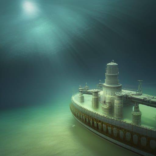 Mini Submarine at Titanic Underwater: Digital Painting