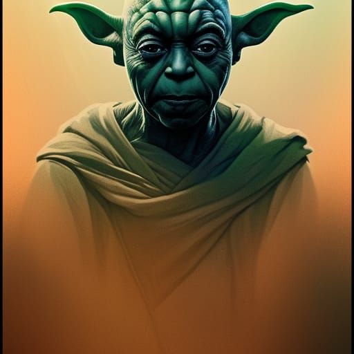 Yoda as Jedi Knight, Hyperdetailed Portrait